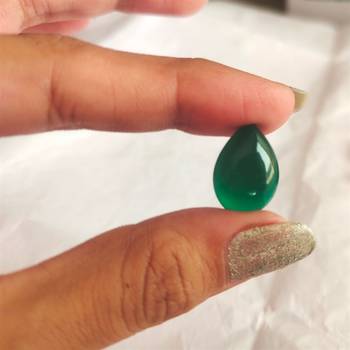 Natural Green Onyx at Wholesale Rate 2.25 Ratti 2.04 Carat Pear Shape Haqiq Loose Gemstone for Jewelry Making 1 Pcs 4