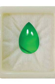 Natural Green Onyx at Wholesale Rate 3.25 Ratti 2.95 Carat Pear Shape Haqiq Loose Gemstone for Jewelry Making 1 Pcs
