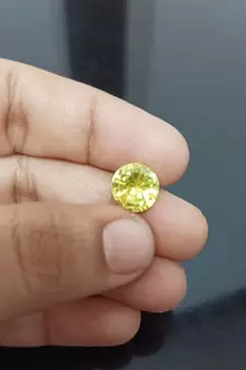 Lemon Cubic Zircon at Wholesale Rate Fine Quality 3.25 Ratti 2.95 Carat Round Shape Jarkan Loose Gemstone 1 Pcs