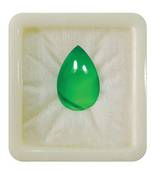 Natural Green Onyx at Wholesale Rate 4.25 Ratti 3.86 Carat Pear Shape Haqiq Loose Gemstone for Jewelry Making 1 Pcs