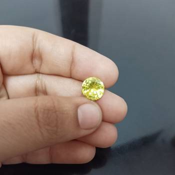 Lemon Cubic Zircon at Wholesale Rate Fine Quality 4.25 Ratti 3.86 Carat Round Shape Jarkan Loose Gemstone 1 Pcs 3