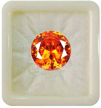 Orange Cubic Zircon at Wholesale Rate Fine Quality 4.25 Ratti 3.86 Carat Round Shape Jarkan Loose Gemstone 1 Pcs 1