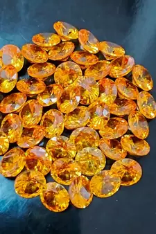 Orange Cubic Zircon at Wholesale Rate Fine Quality 4.25 Ratti 3.86 Carat Round Shape Jarkan Loose Gemstone 1 Pcs