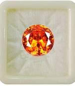 Orange Cubic Zircon at Wholesale Rate Fine Quality 6.25 Ratti 5.68 Carat Round Shape Jarkan Loose Gemstone 1 Pcs