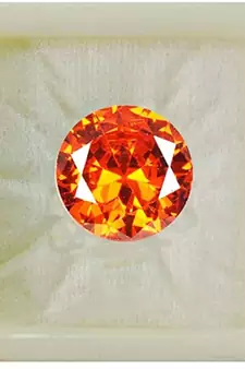 Orange Cubic Zircon at Wholesale Rate Fine Quality 6.25 Ratti 5.68 Carat Round Shape Jarkan Loose Gemstone 1 Pcs