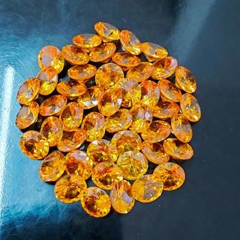 Orange Cubic Zircon at Wholesale Rate Fine Quality 7.25 Ratti 6.89 Carat Round Shape Jarkan Loose Gemstone 1 Pcs 3