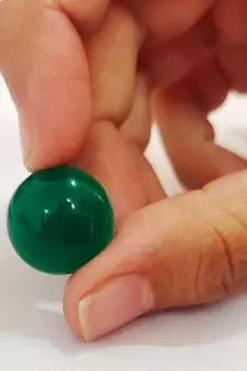 Natural Green Onyx at Wholesale Rate 9.25 Ratti 8.36 Carat Round Shape Haqiq Loose Gemstone for Jewelry Making 1 Pcs