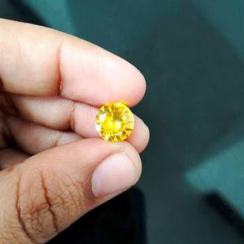 Orange Cubic Zircon at Wholesale Rate Fine Quality 7.25 Ratti 6.89 Carat Round Shape Jarkan Loose Gemstone 1 Pcs 4