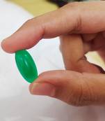 Natural Green Onyx at Wholesale Rate 7.25 Ratti 6.89 Carat Oval Shape Haqiq Loose Gemstone for Jewelry Making 1 Pcs