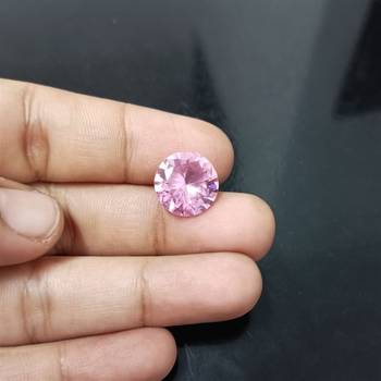 Pink Cubic Zircon at Wholesale Rate Fine Quality 6.25 Ratti 5.68 Carat Round Shape Jarkan Loose Gemstone 1 Pcs 4