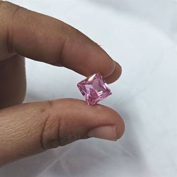 Pink Cubic Zircon at Wholesale Rate Fine Quality 7.25 Ratti 6.89 Carat Square Shape Jarkan Loose Gemstone 1 Pcs 4