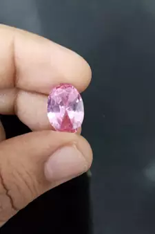 Pink Cubic Zircon at Wholesale Rate Fine Quality 6.25 Ratti 5.68 Carat Oval Shape Jarkan Loose Gemstone 1 Pcs