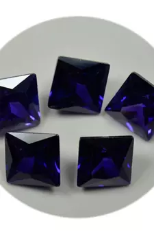 Blue Cubic Zircon at Wholesale Rate Fine Quality 6.25 Ratti 5.68 Carat Square Shape Jarkan Loose Gemstone 1 Pcs