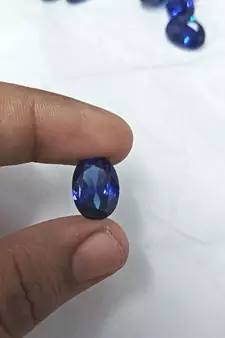 Blue Cubic Zircon at Wholesale Rate Fine Quality 6.25 Ratti 5.68 Carat Oval Shape Jarkan Loose Gemstone 1 Pcs