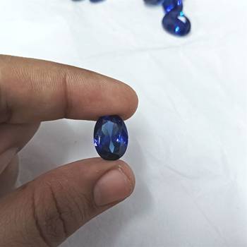 Blue Cubic Zircon at Wholesale Rate Fine Quality 7.25 Ratti 6.89 Carat Oval Shape Jarkan Loose Gemstone 1 Pcs 3