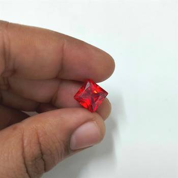 Red Cubic Zircon at Wholesale Rate Fine Quality 3.25 Ratti 2.95 Carat Square Shape Jarkan Loose Gemstone 1 Pcs 4