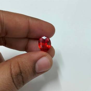 Red Cubic Zircon at Wholesale Rate Fine Quality 6.25 Ratti 5.68 Carat Oval Shape Jarkan Loose Gemstone 1 Pcs 4