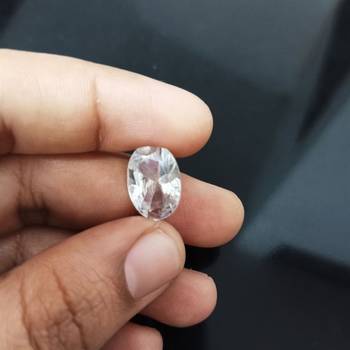 White Cubic Zircon at Wholesale Rate Fine Quality 5.25 Ratti 4.77 Carat Oval Shape Jarkan Loose Gemstone 1 Pcs 4
