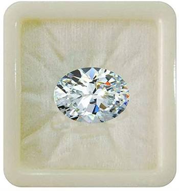 White Cubic Zircon at Wholesale Rate Fine Quality 7.25 Ratti 6.89 Carat Oval Shape Jarkan Loose Gemstone 1 Pcs 1