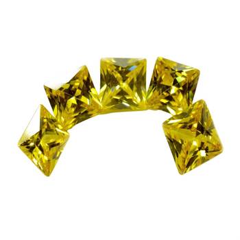 Yellow Cubic Zircon at Wholesale Rate Fine Quality 5.25 Ratti 4.77 Carat Square Shape Jarkan Loose Gemstone 1 Pcs 2