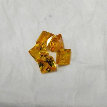 Yellow Cubic Zircon at Wholesale Rate Fine Quality 5.25 Ratti 4.77 Carat Square Shape Jarkan Loose Gemstone 1 Pcs 3