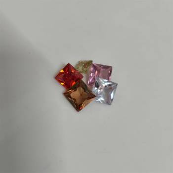 Multi Color Cubic Zircon at Wholesale Rate Fine Quality 6.25 Ratti 5.68 Carat Square Shape Jarkan Loose Gemstone 1 Pcs 2