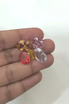 Multi Color Cubic Zircon at Wholesale Rate Fine Quality 6.25 Ratti 5.68 Carat Oval Shape Jarkan Loose Gemstone 1 Pcs