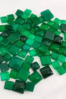 Natural Green Onyx at Wholesale Rate 6.25 Ratti 5.68 Carat Square Shape Haqiq Loose Gemstone for Jewelry Making 1 Pcs