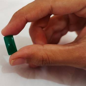 Natural Green Onyx at Wholesale Rate 10.25 Ratti 9.25 Carat Rectangle Shape Haqiq Loose Gemstone 1 Pcs 4