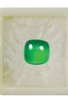Natural Green Onyx at Wholesale Rate 4.25 Ratti 3.86 Carat Cushion Shape Haqiq Loose Gemstone for Jewelry Making 1 Pcs