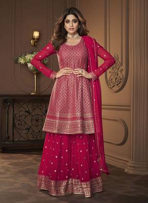 Bollywood Style Pink Colour Palazzo Dress For Trendy Diva Looks 1