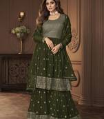 Bollywood Style Mahendi Colour Palazzo Dress For Trendy Diva Looks