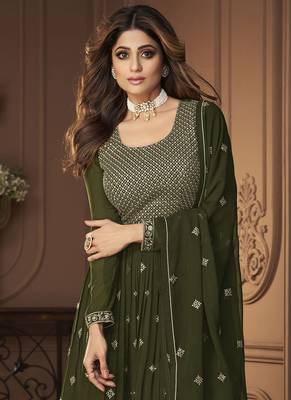 Bollywood Style Mahendi Colour Palazzo Dress For Trendy Diva Looks 2