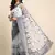 Grey Embroidered Organza Saree With Blouse
