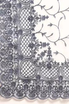 Grey Embroidered Organza Saree With Blouse