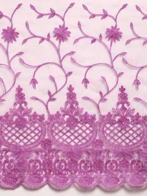 Lavender Embroidered Organza Saree With Blouse 3