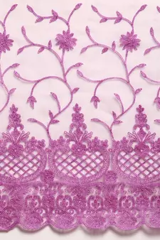 Lavender Embroidered Organza Saree With Blouse