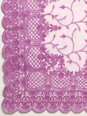 Lavender Embroidered Organza Saree With Blouse 4