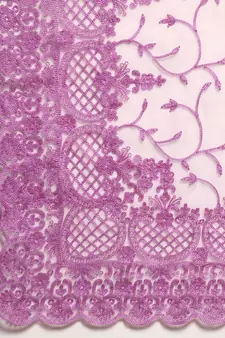 Lavender Embroidered Organza Saree With Blouse