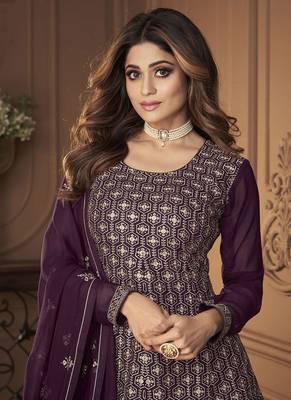 Bollywood Style Wine Colour Palazzo Dress For Trendy Diva Looks 2