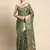 Dark Green Woven Organza Saree With Blouse