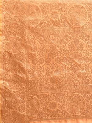 Peach Woven Organza Saree With Blouse 4