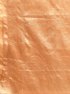 Peach Woven Organza Saree With Blouse 4