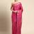 Rani pink woven silk saree with blouse