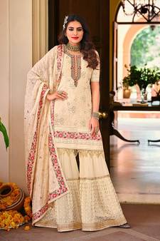 Georgette Designer Salwar Kameez in Cream