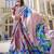 Onion pink printed crepe saree with blouse