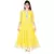 Yellow Polka Dot printed faux georgette kids-frocks