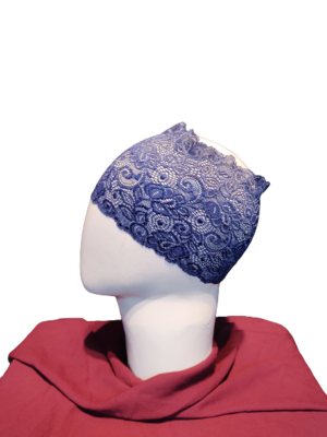 Nazneen Stretchable Floral Net Lace Under Hijab/Scarf Tube Cap (Assorted Colour, Pack of 4) 4