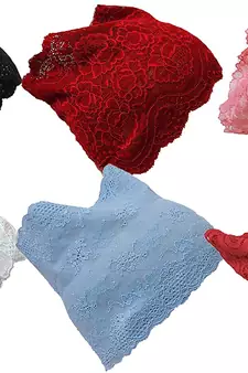 Nazneen Stretchable Floral Net Lace Under Hijab/Scarf Tube Cap (Assorted Colour, Pack of 6)