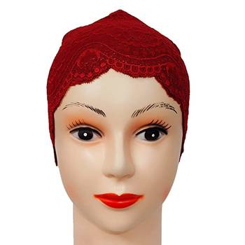 Nazneen Stretchable Floral Net Lace Under Hijab/Scarf Tube Cap (Assorted Colour, Pack of 6) 4